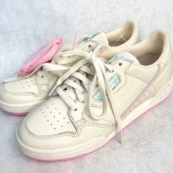adidas continental 80 off white true pink
